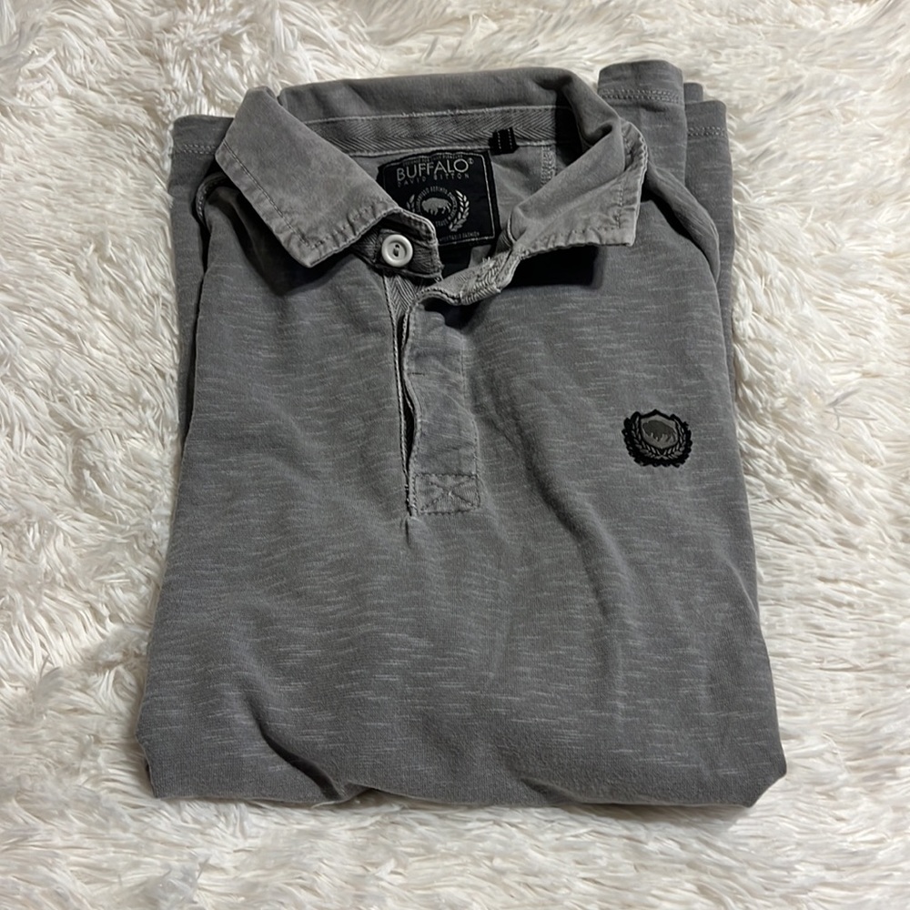 Buffalo David Bitton gray cotton polo shirt Size XXL - Picture 11 of 12